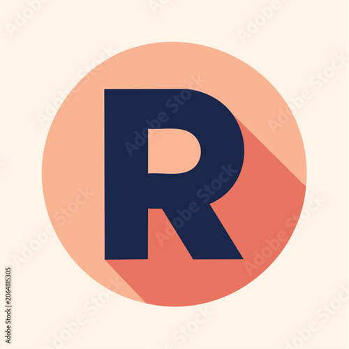 Letter R Logo with Shadow Effect