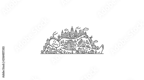 Canvastavla Fantasy castle on a hilltop landscape.