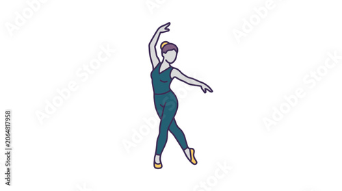 Elegant Ballerina Performing Graceful Ballet Dance Pose