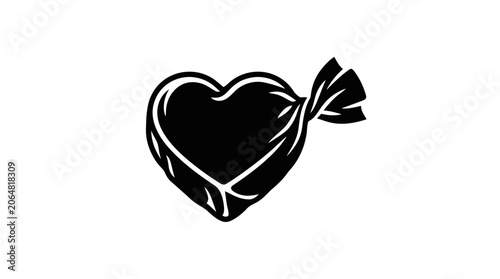 Heart Shaped Chocolate Candy Wrapped in Foil