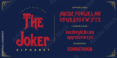 Bild auf Leinwand The Joker Gothic Horror Vintage Display Font for Halloween and Spooky Poster Des