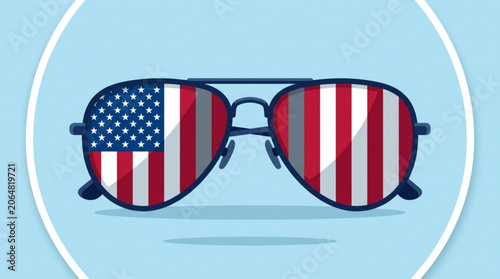 American flag sunglasses reflect patriotism