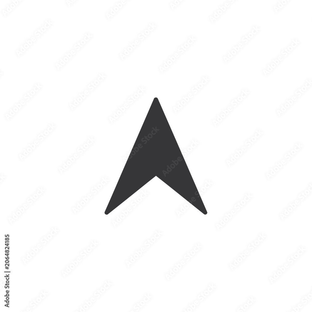 Fototapeta premium Minimalist Black Navigation Arrow Icon Representing Direction and Sailing Racing Buoy Marker for Graphic Design