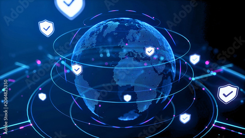 Global Cyber Security Network Protecting Digital Earth with Advanced Data Privacy and Shielded System Connections