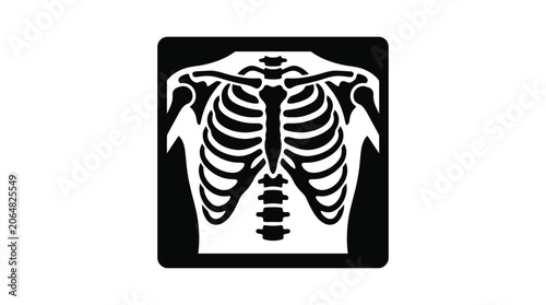 Bild auf Leinwand Human Rib Cage X-ray Icon