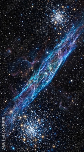Deep Space Galaxy Nebula with Bright Stars and Cosmic Dust