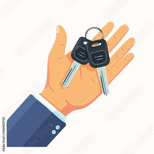 Hand holding car keys