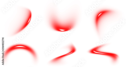 Fotografía Abstract red light motion blur curves and shapes set
