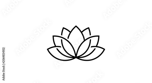 Simple line drawing of a lotus.