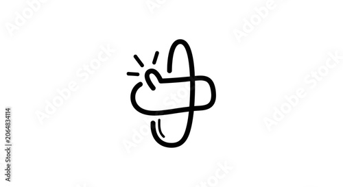 Simple Line Drawing of a Pill.