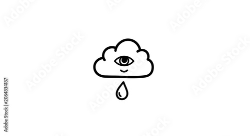 Smiling Cloud with Eye Raindrop.
