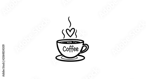 Steaming hot coffee cup icon.