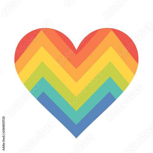 Rainbow Zigzag Heart Illustration