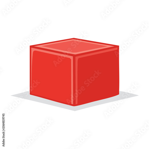 Red geometric cube 3D render