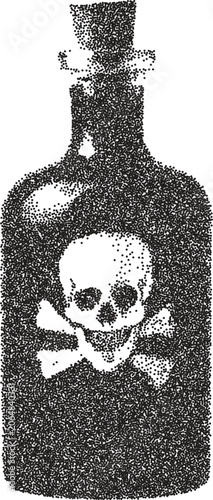 Wizard retro y2k stipple design witch halftone brutalist urban vector png with clear background, potion 2000s photocopy grunge tattoo gen z effect