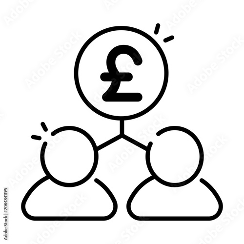 Tableau sur toile Dollar with avatars showcasing investor icon