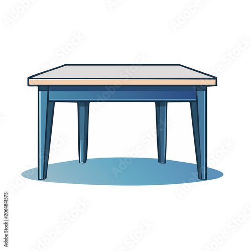 Flat Design Wooden Table Illustration