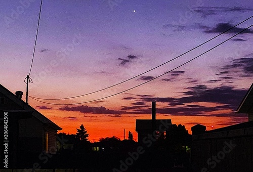 sunset in the city