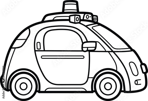 Self-driving car with sensors on roof