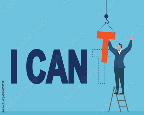 Tableau sur toile Removing Obstacles to Say I Can, Overcoming Challenges, Business Motivation, Min
