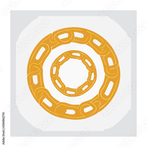 Orange chain link icon on white background