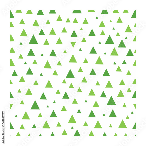 Seamless green triangle geometric pattern on white