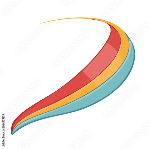 Colorful curved ribbon vector design
