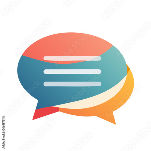Colorful flat design speech bubble icon