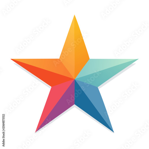 Colorful flat design star icon
