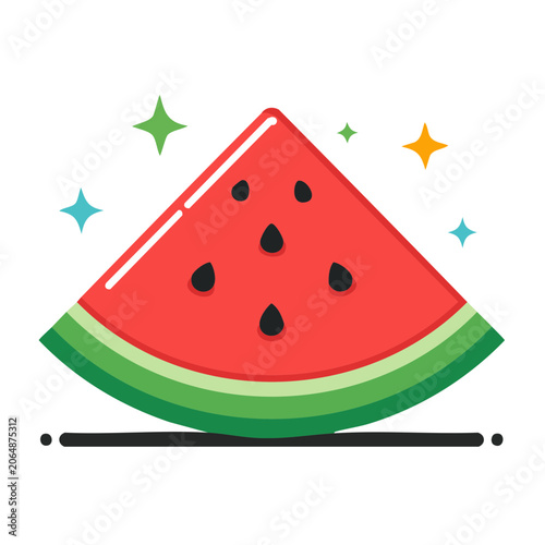 Flat design watermelon slice icon