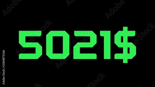 Dollar Money Counter Animation – Digital Earnings Counter Motion Graphic on Black Background