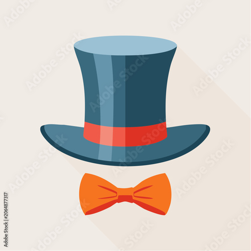 Top Hat and Bow Tie Illustration