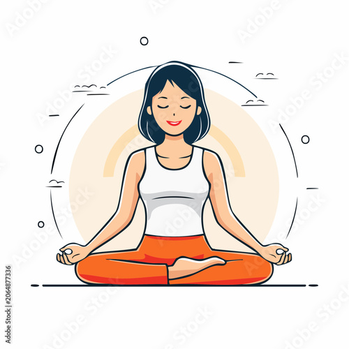 Woman Meditating in Lotus Pose