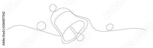 Continued line bell art features a minimalist monochrome icon vector design