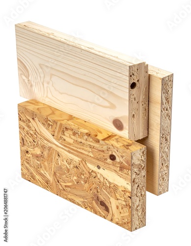 A cutaway view of interlocking wooden building blocks