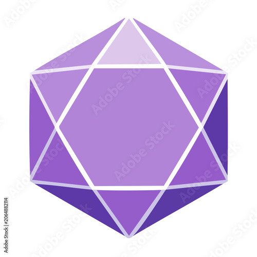 Purple and blue geometric 3D shape