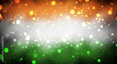 Abstract Indian Flag Background with Sparkling Bokeh Lights.