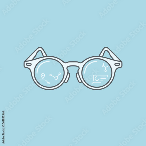 Vector illustration of smart glasses with digital interface