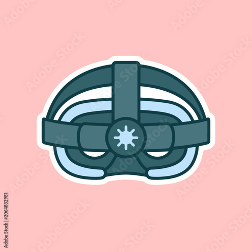 Stylized vector illustration of a virtual reality headset