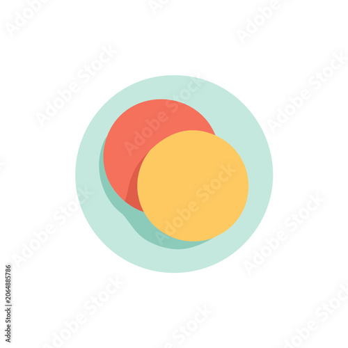 Flat design overlapping circles icon