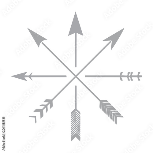 Minimalist Compass Rose Icon with Arrows