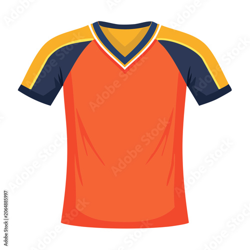 Orange and Navy Blue Sports Jersey Illustration