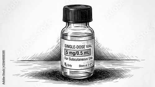 Vial with black cap illustration
