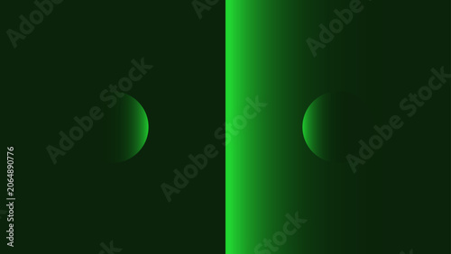 Tableau sur toile Abstract green night sky with stars, full moon and space elements showing lunar
