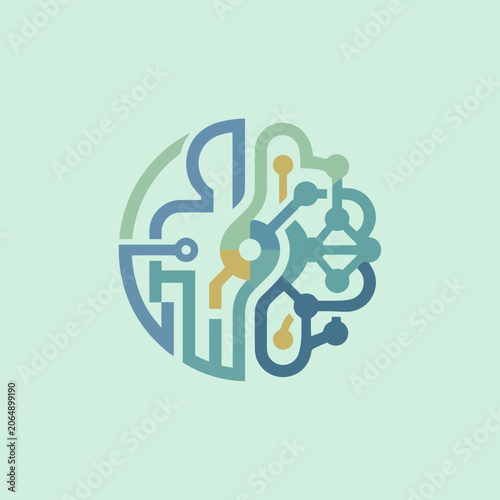 A digital brain icon representing artificial intelligence and technology