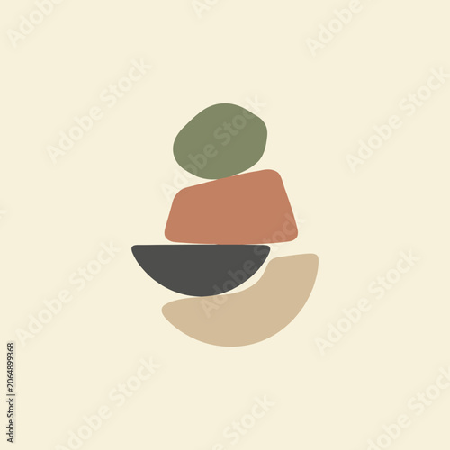 A balanced stack of smooth abstract shapes on a light background