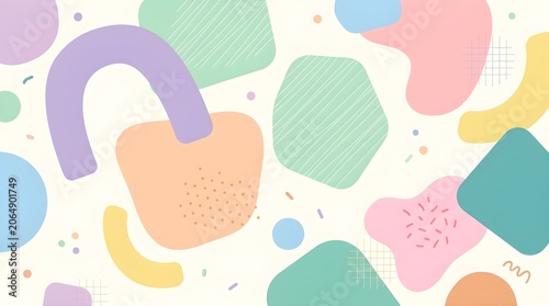 Pastel Organic Geometric Abstract Pattern