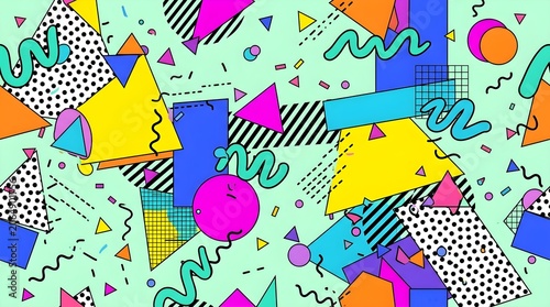 Colorful Abstract Doodle Seamless Background