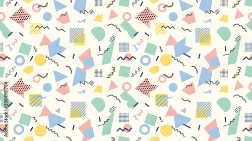 Retro Memphis Abstract Seamless Pattern