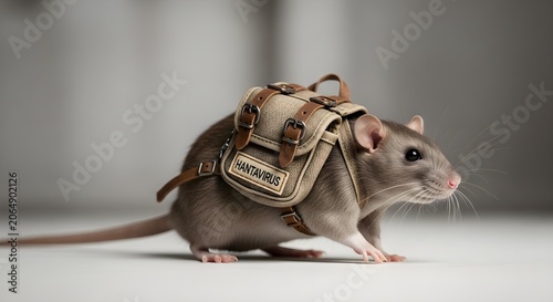Cute Rat With Travel Backpack